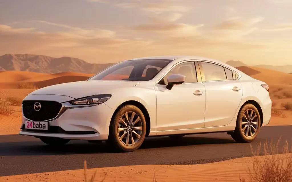 Mazda 6 2024 White side profile – rental in Dubai
