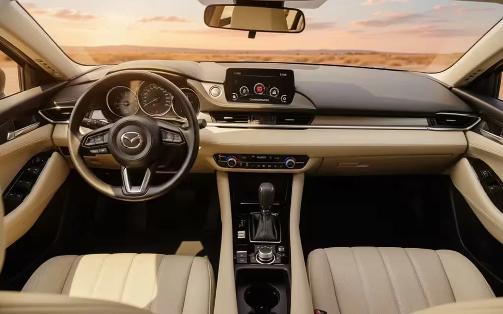Mazda 6 2024 interior view showing trim – rental in Dubai