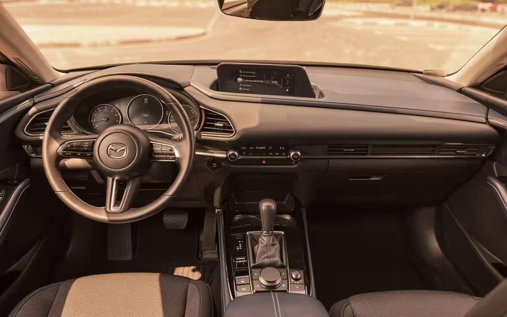 Mazda Cx 30 2025 dashboard and infotainment – rental in Dubai
