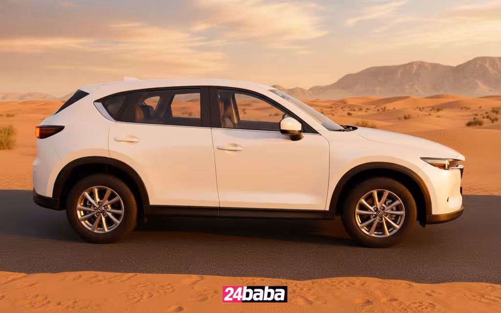 Mazda Cx 5 2025 White side profile – rental in Dubai