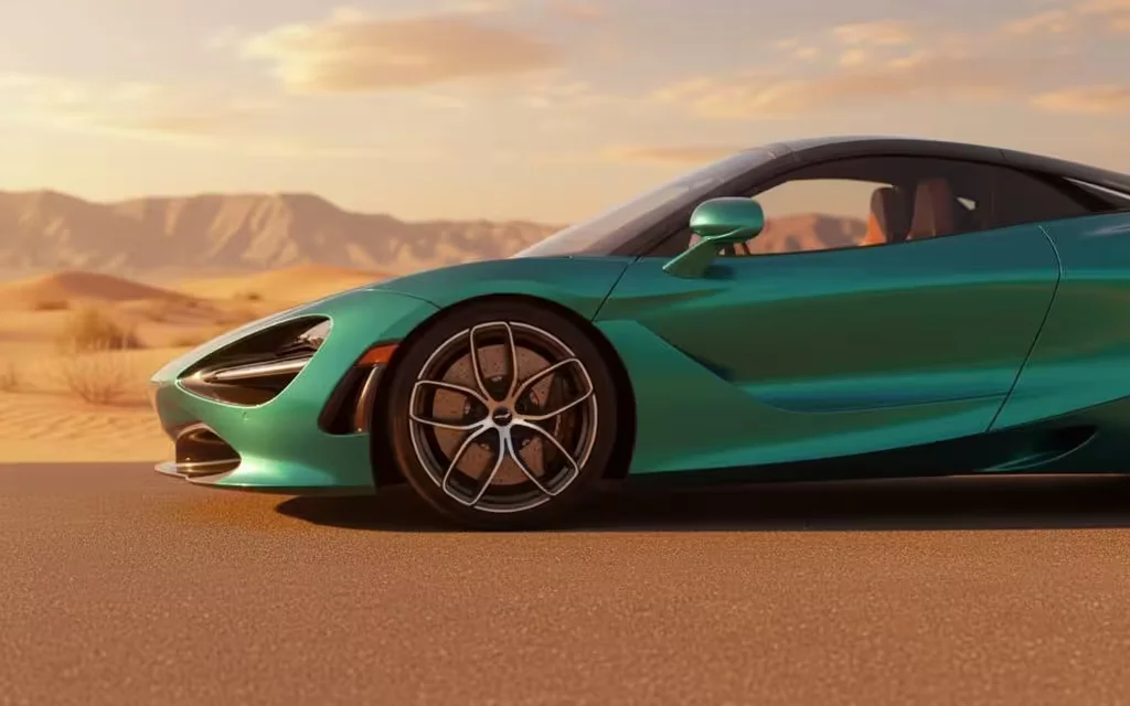 Mclaren 720S 2021 Blue side profile – rental in Dubai