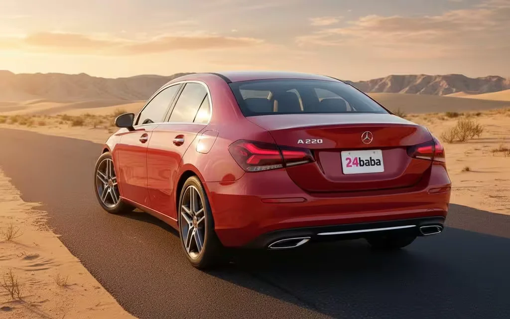 Mercedes A220 2022 Red rear view showing taillights