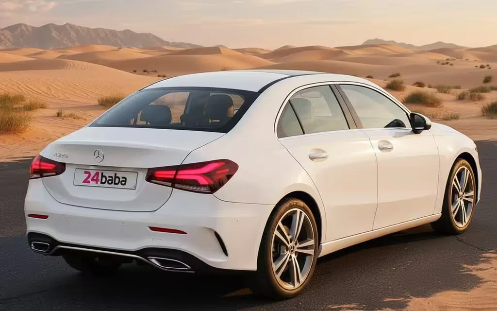 Mercedes A220 2025 White rear view showing taillights