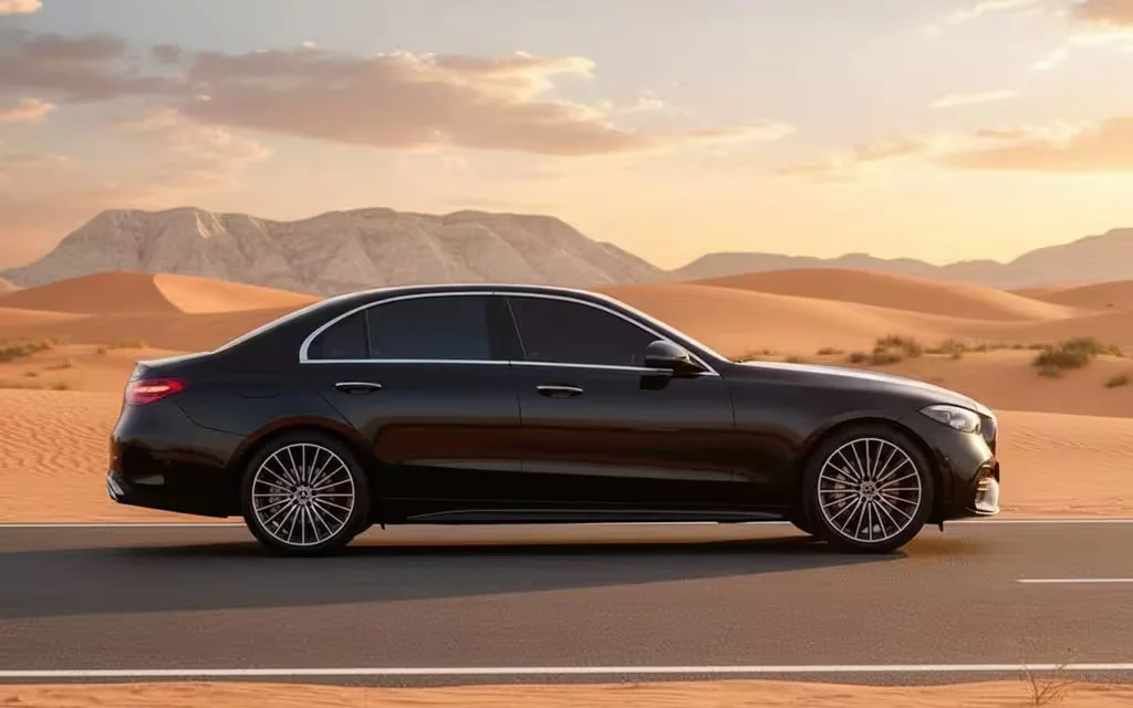 Mercedes C200 2024 Black side profile