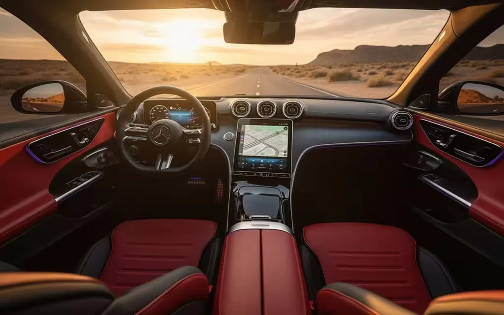 Mercedes C200 2024 interior view showing trim
