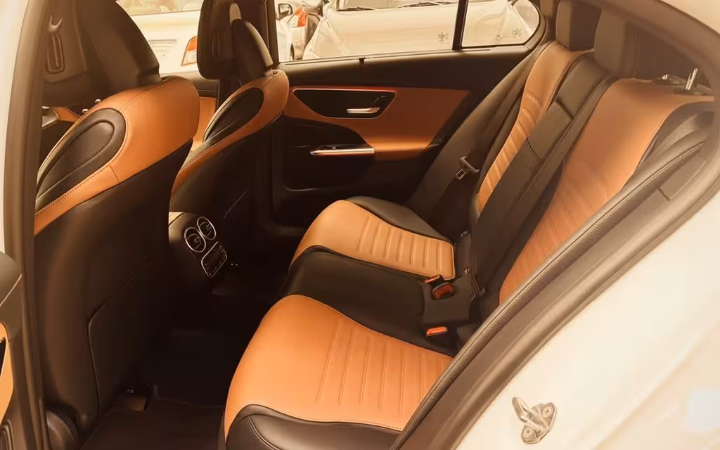 Mercedes C300 2023 leather seats and cabin – rental in Dubai