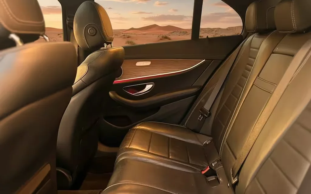 Mercedes E250 2022 leather seats and cabin – rental in Dubai