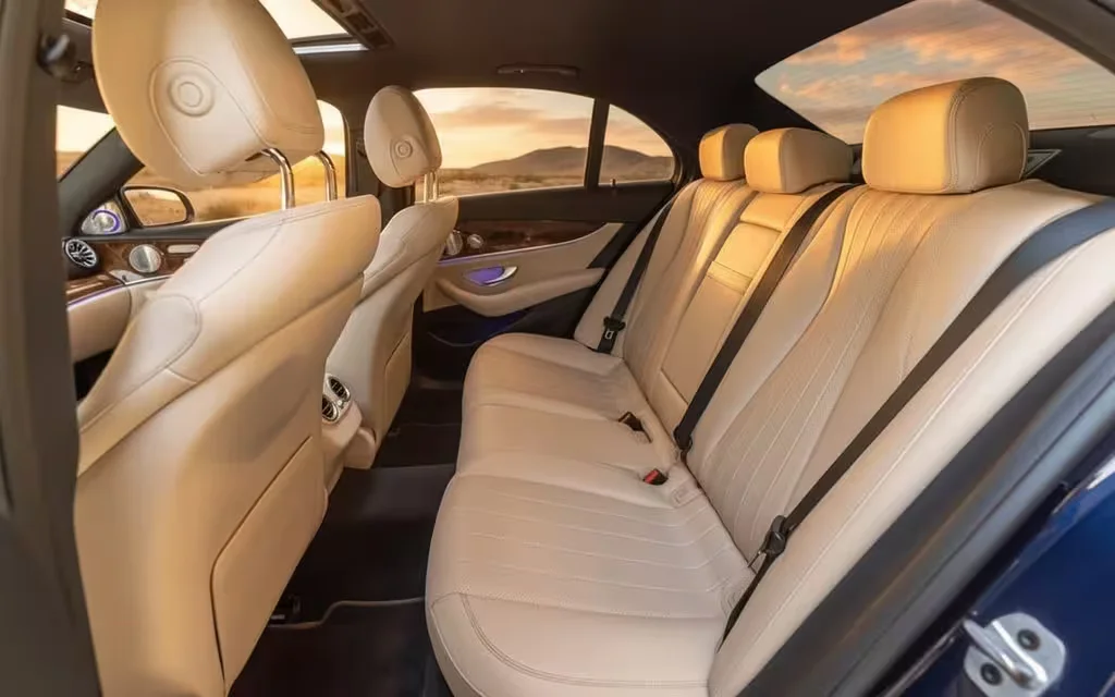 Mercedes E300 2025 leather seats and cabin – rental in Dubai