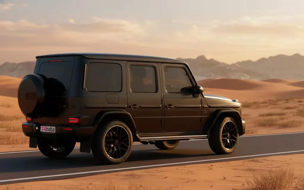 Mercedes G63 2020 Black rear view showing taillights – rental in Dubai