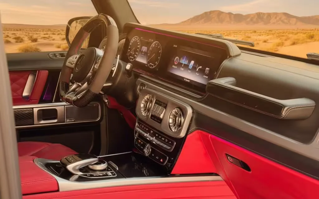 Mercedes G63 2020 interior view showing trim – rental in Dubai