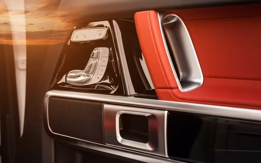 Mercedes G63 2020 interior view showing trim – rental in Dubai