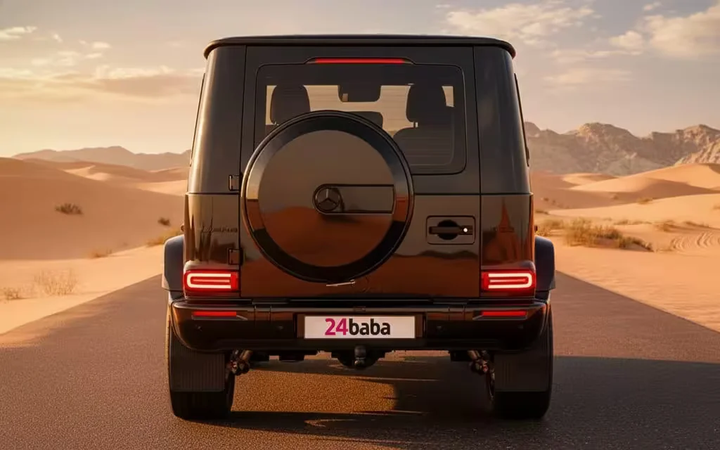 Mercedes G63 2025 Black rear view showing taillights