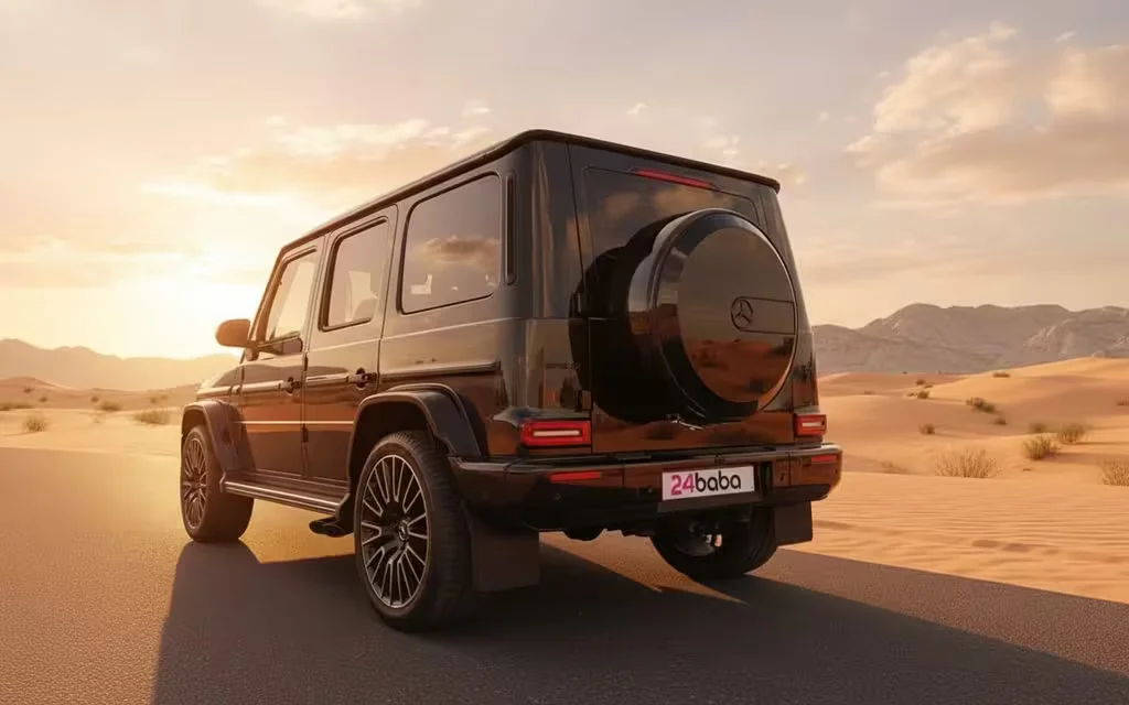 Mercedes G63 2025 Black rear view showing taillights