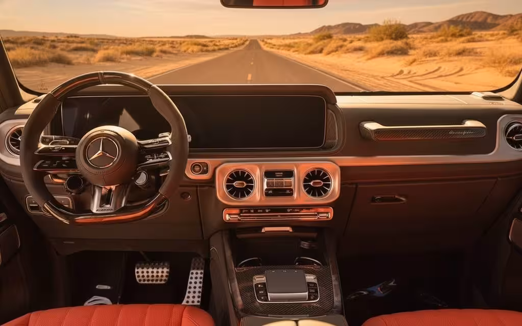 Mercedes G63 2025 interior view showing trim