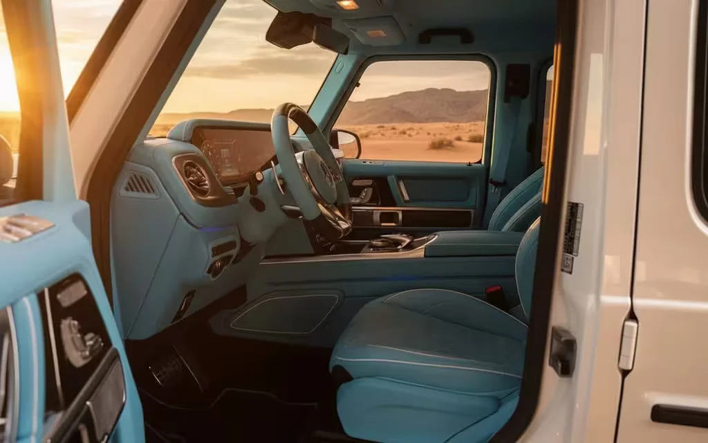 Mercedes G900 2021 interior view showing trim – rental in Dubai