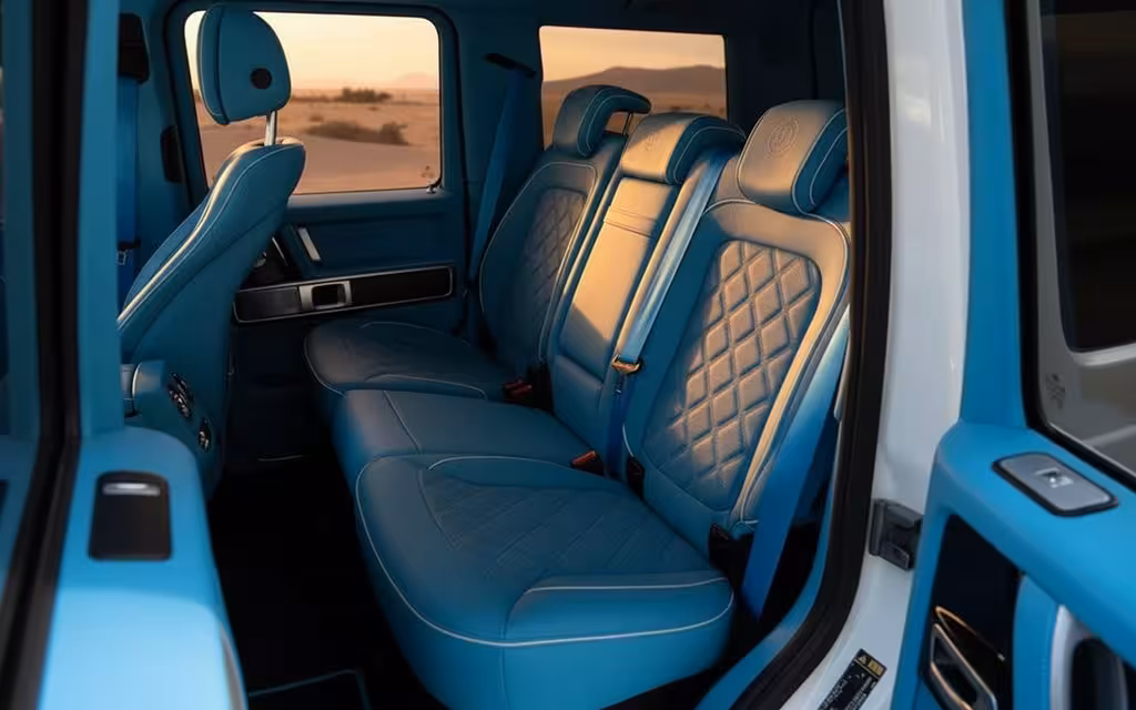 Mercedes G900 2021 leather seats and cabin – rental in Dubai