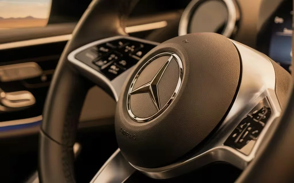 Mercedes Glc300 2021 steering wheel close up