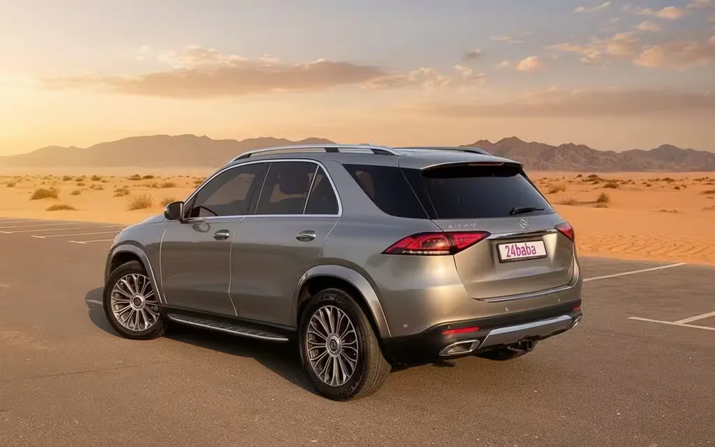 Mercedes Gle350 2020 Grey rear view showing taillights – rental in Dubai