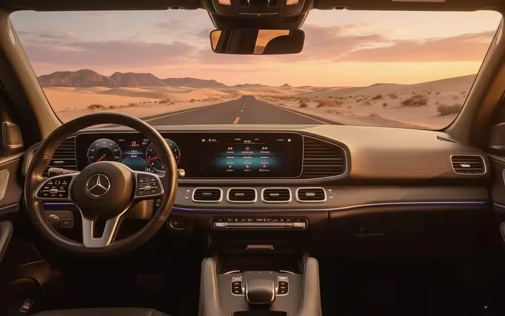 Mercedes Gle350 2020 interior view showing trim – rental in Dubai