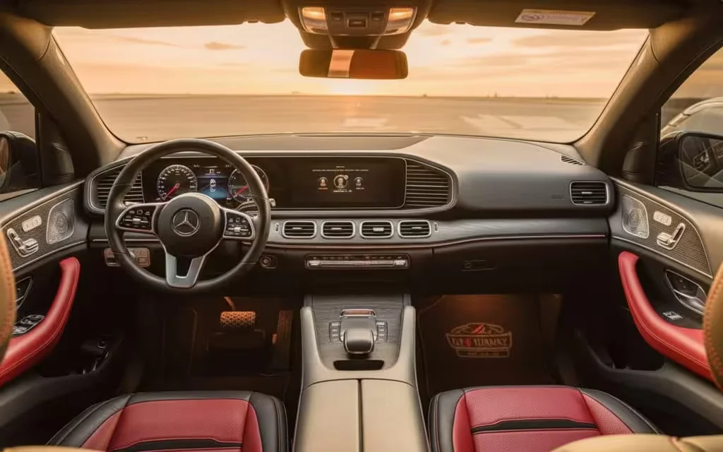 Mercedes Gle350 2021 interior view showing trim – rental in Dubai