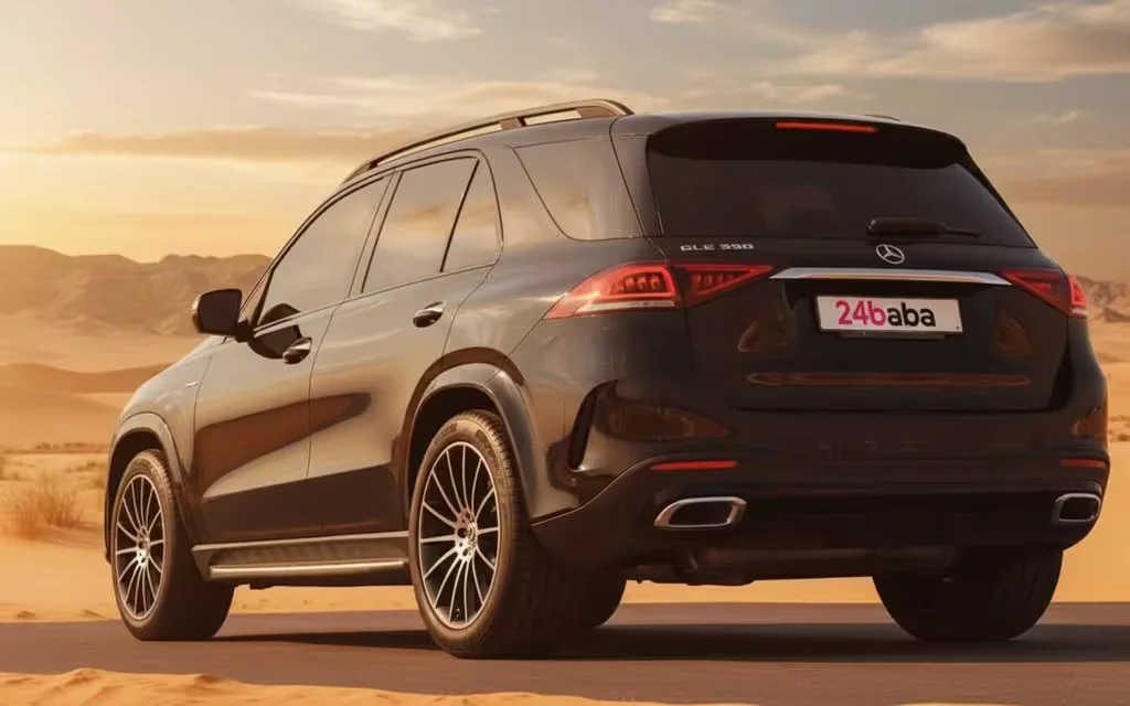 Mercedes Gle350 2021 Black rear view showing taillights – rental in Dubai