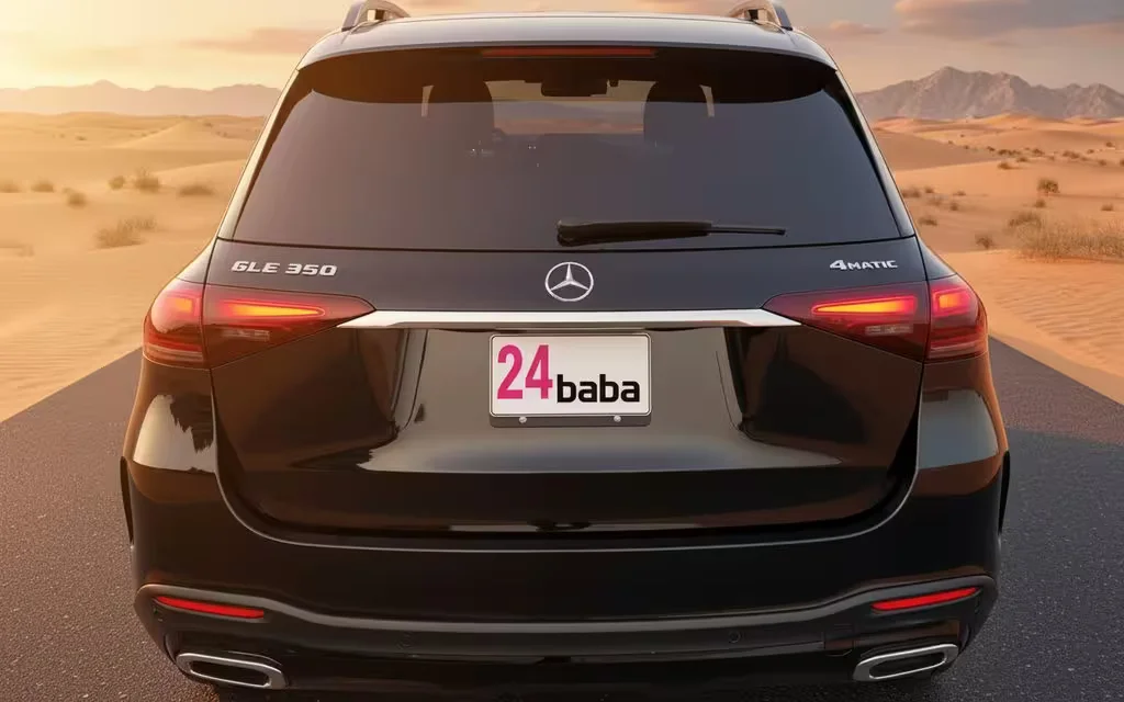 Mercedes Gle350 2024 Black rear view showing taillights – rental in Dubai