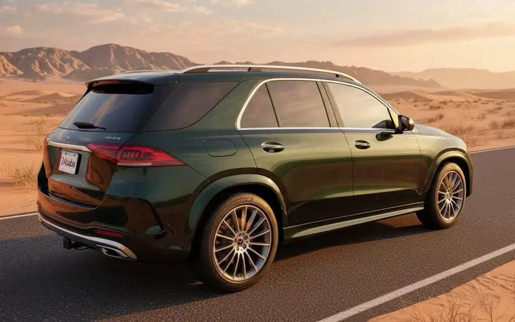 Mercedes Gle350 2024 Black rear view showing taillights – rental in Dubai