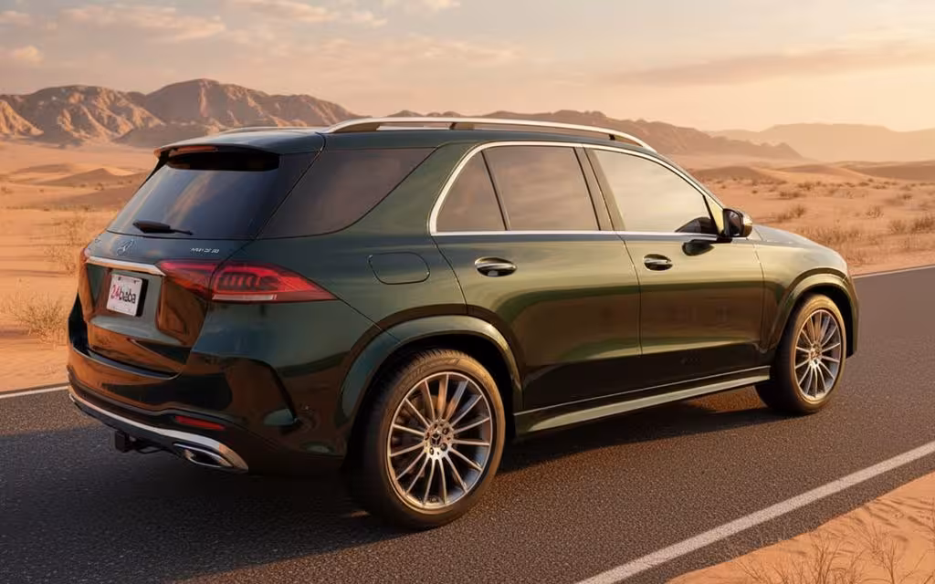 Mercedes Gle350 2024 Black rear view showing taillights – rental in Dubai