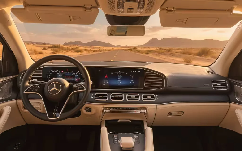 Mercedes Gle450 2023 dashboard and infotainment – rental in Dubai