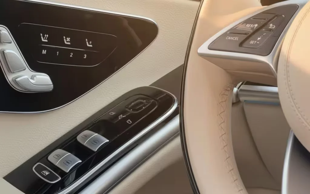 Mercedes S500 2021 interior view showing trim – rental in Dubai