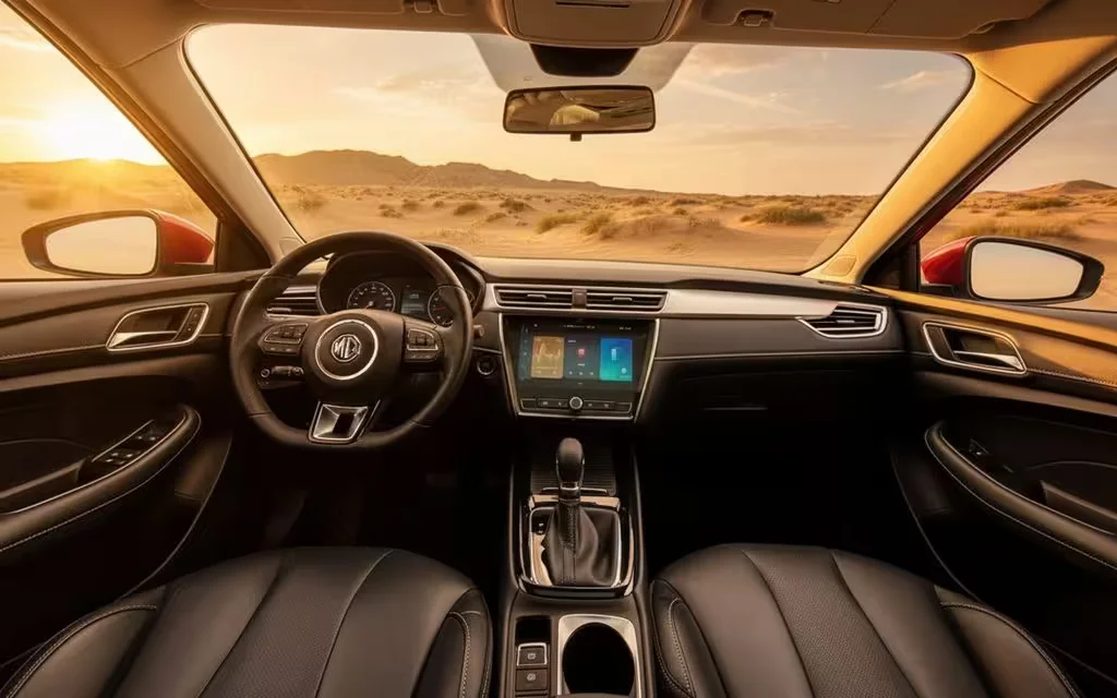 Mg 5 2024 interior view showing trim – rental in Dubai