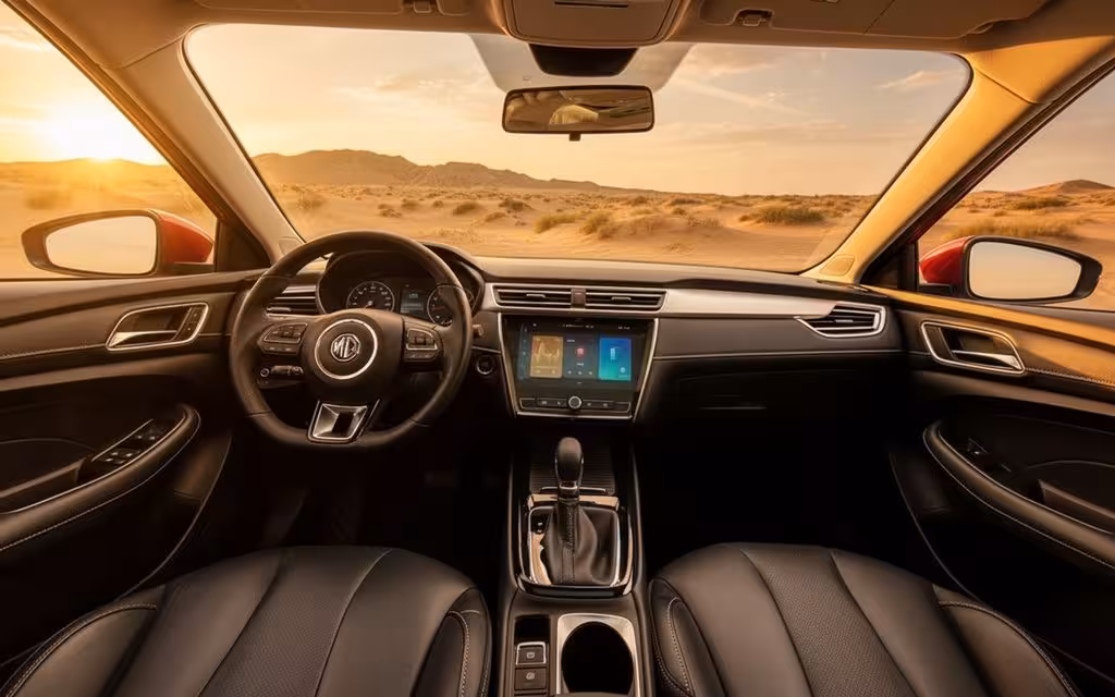 Mg 5 2024 interior view showing trim – rental in Dubai