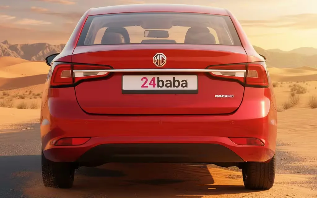 Mg 5 2024 Red rear view showing taillights – rental in Dubai