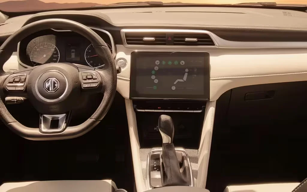 Mg Zs 2023 interior view showing trim – rental in Dubai