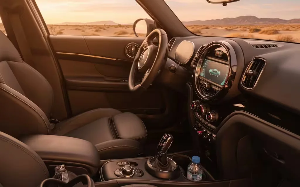 Mini Cooper 2023 interior view showing trim – rental in Dubai