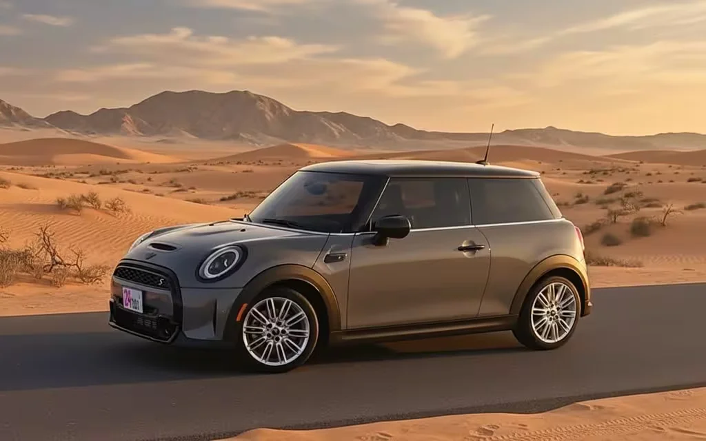Mini Countryman 2025 Blue side profile – rental in Dubai