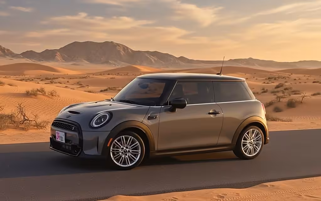 Mini Countryman 2025 Blue side profile – rental in Dubai