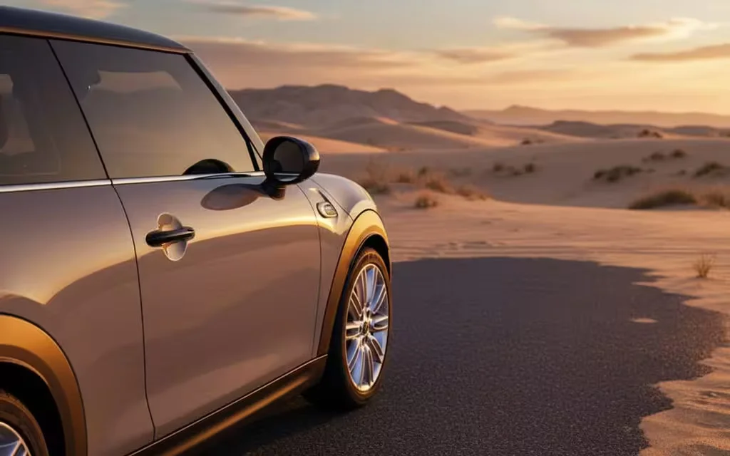 Mini Countryman 2025 Blue side profile – rental in Dubai