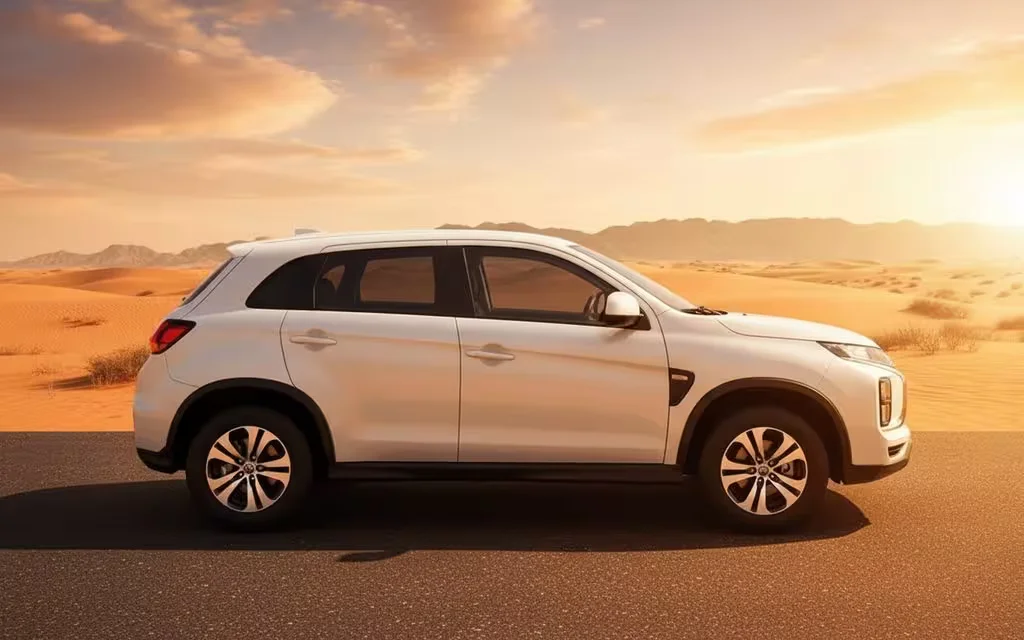 Mitsubishi Asx 2022 White side profile – rental in Dubai