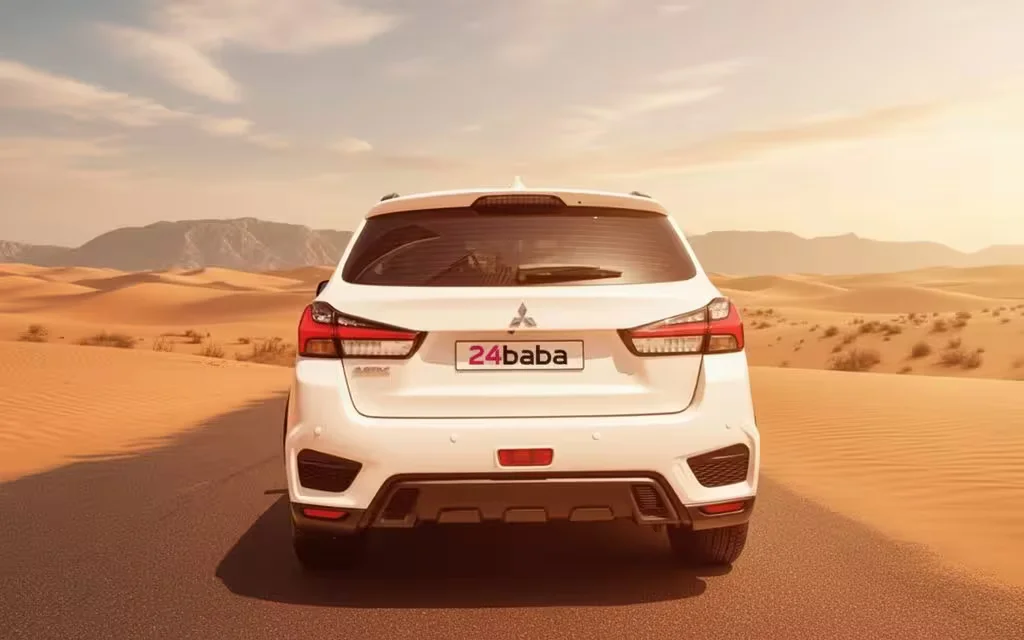 Mitsubishi Asx 2022 White rear view showing taillights – rental in Dubai