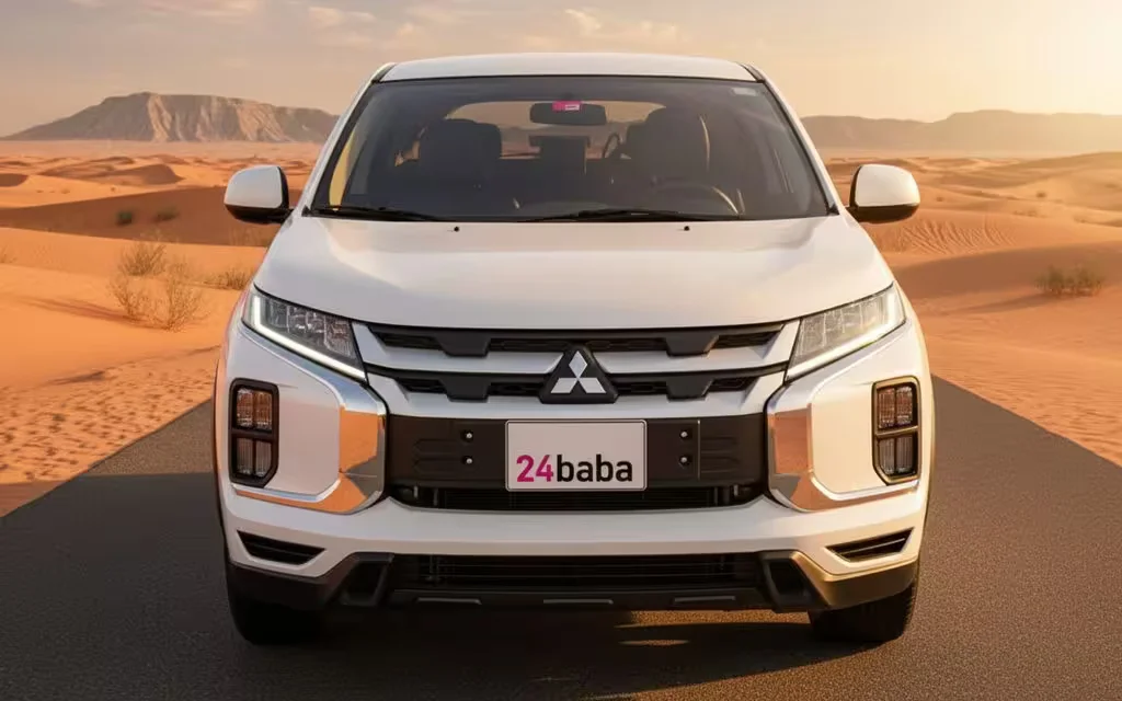 Mitsubishi Asx 2022 White front view with headlights – rental in Dubai