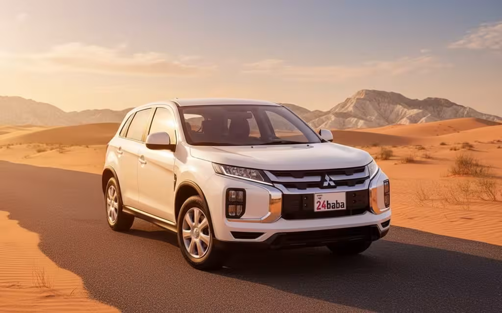 Mitsubishi Asx 2022 White side profile – rental in Dubai