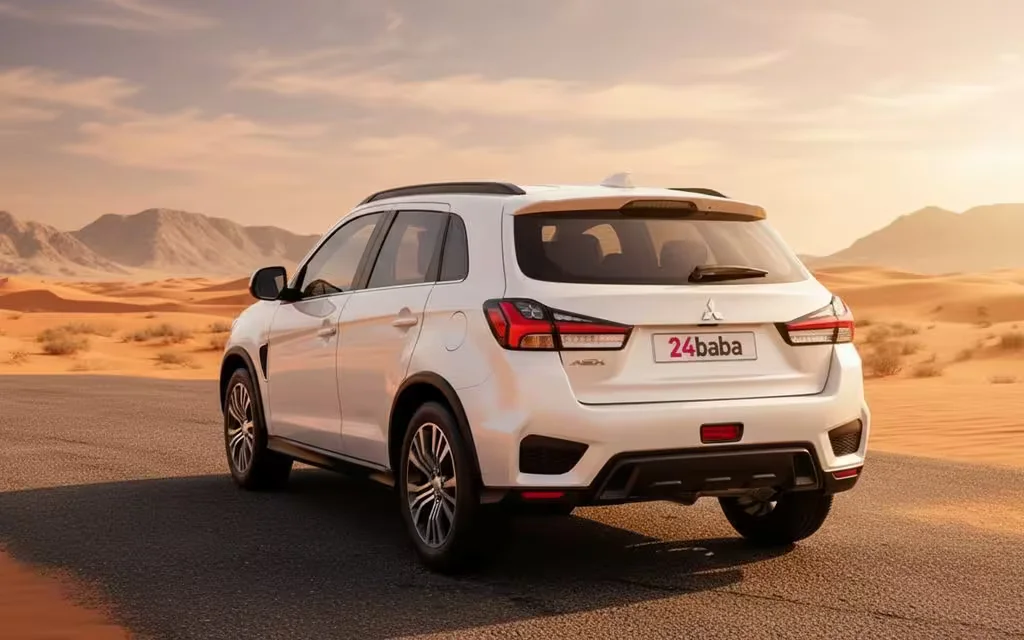 Mitsubishi Asx 2022 White rear view showing taillights – rental in Dubai