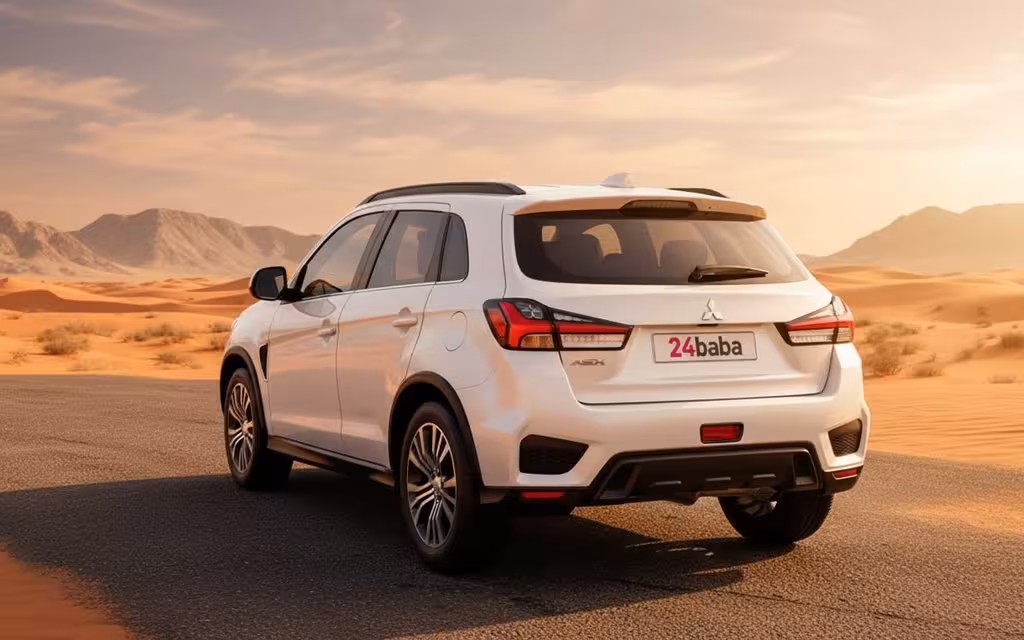 Mitsubishi Asx 2022 White rear view showing taillights – rental in Dubai