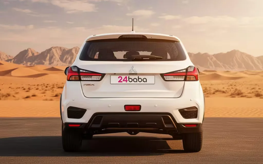 Mitsubishi Asx 2023 White rear view showing taillights – rental in Dubai