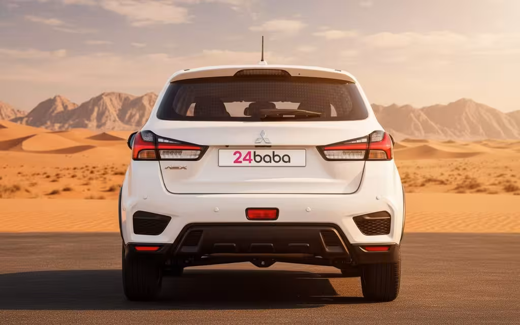 Mitsubishi Asx 2023 White rear view showing taillights – rental in Dubai
