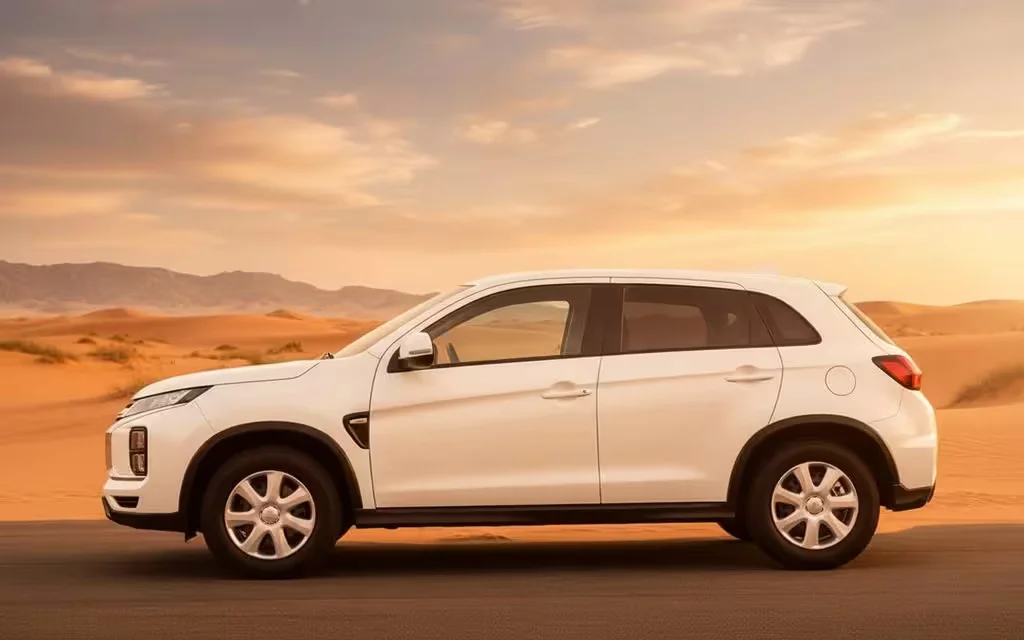 Mitsubishi Asx 2023 White side profile – rental in Dubai