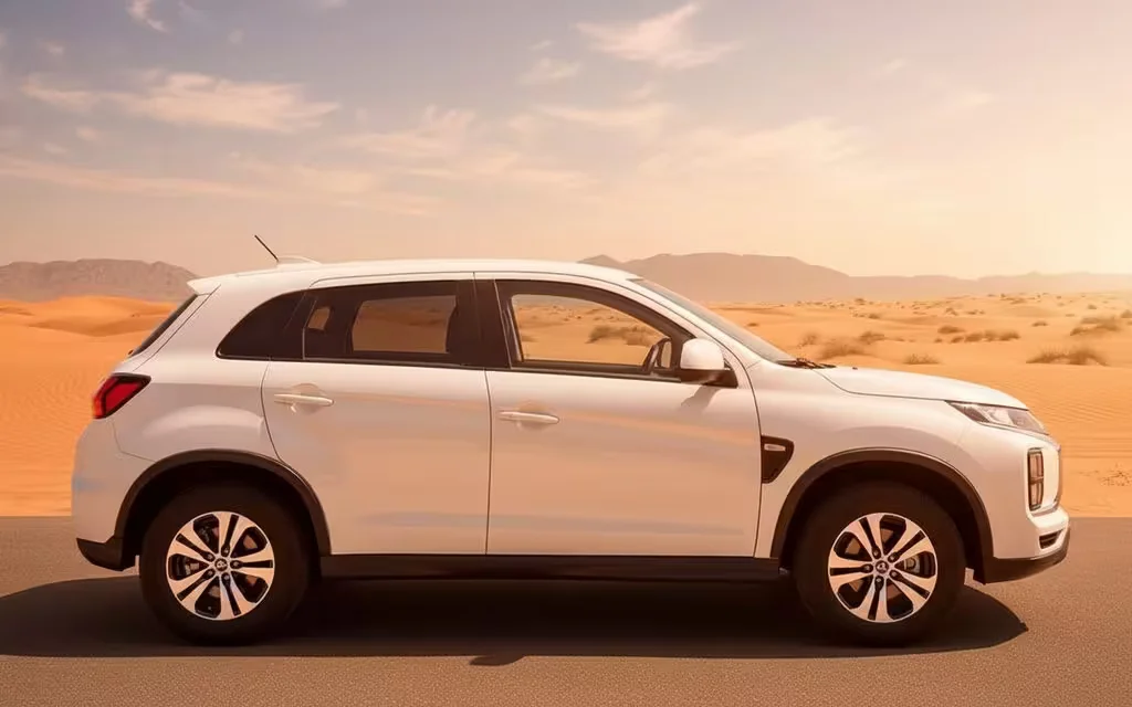Mitsubishi Asx 2024 White side profile – rental in Dubai