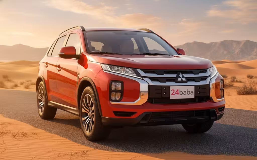 Mitsubishi Asx 2025 Red front view with headlights – rental in Dubai