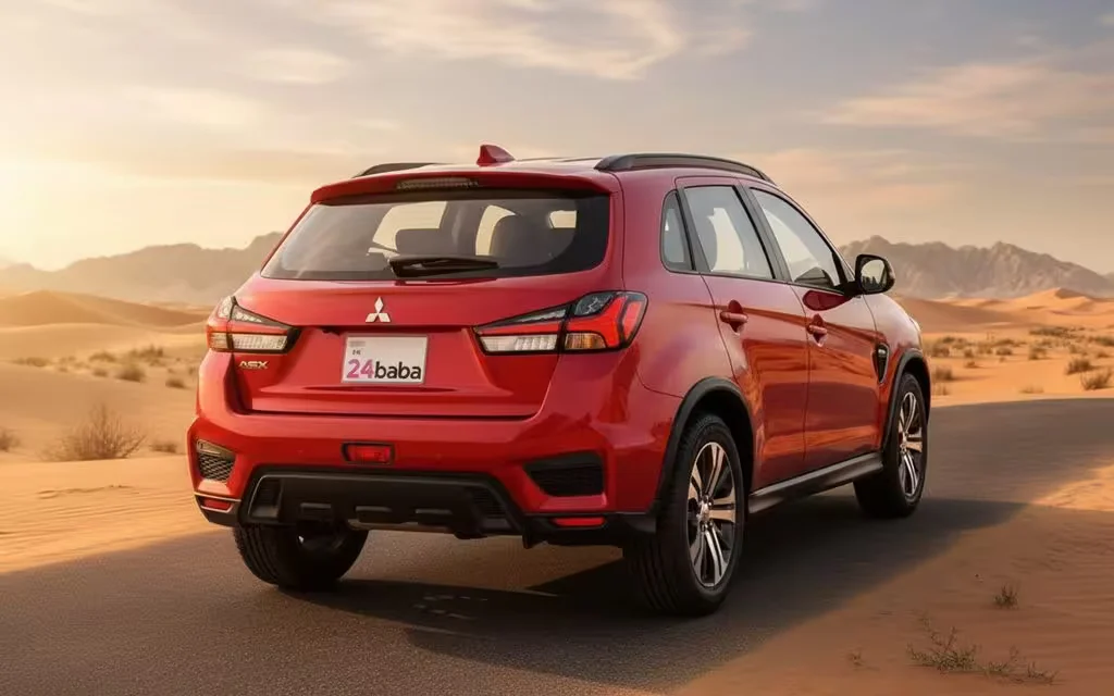 Mitsubishi Asx 2025 Red rear view showing taillights – rental in Dubai